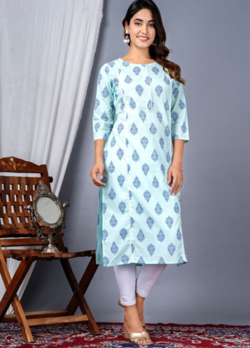 KALINI Ethnic Motifs Printed Pure Cotton Kurta
